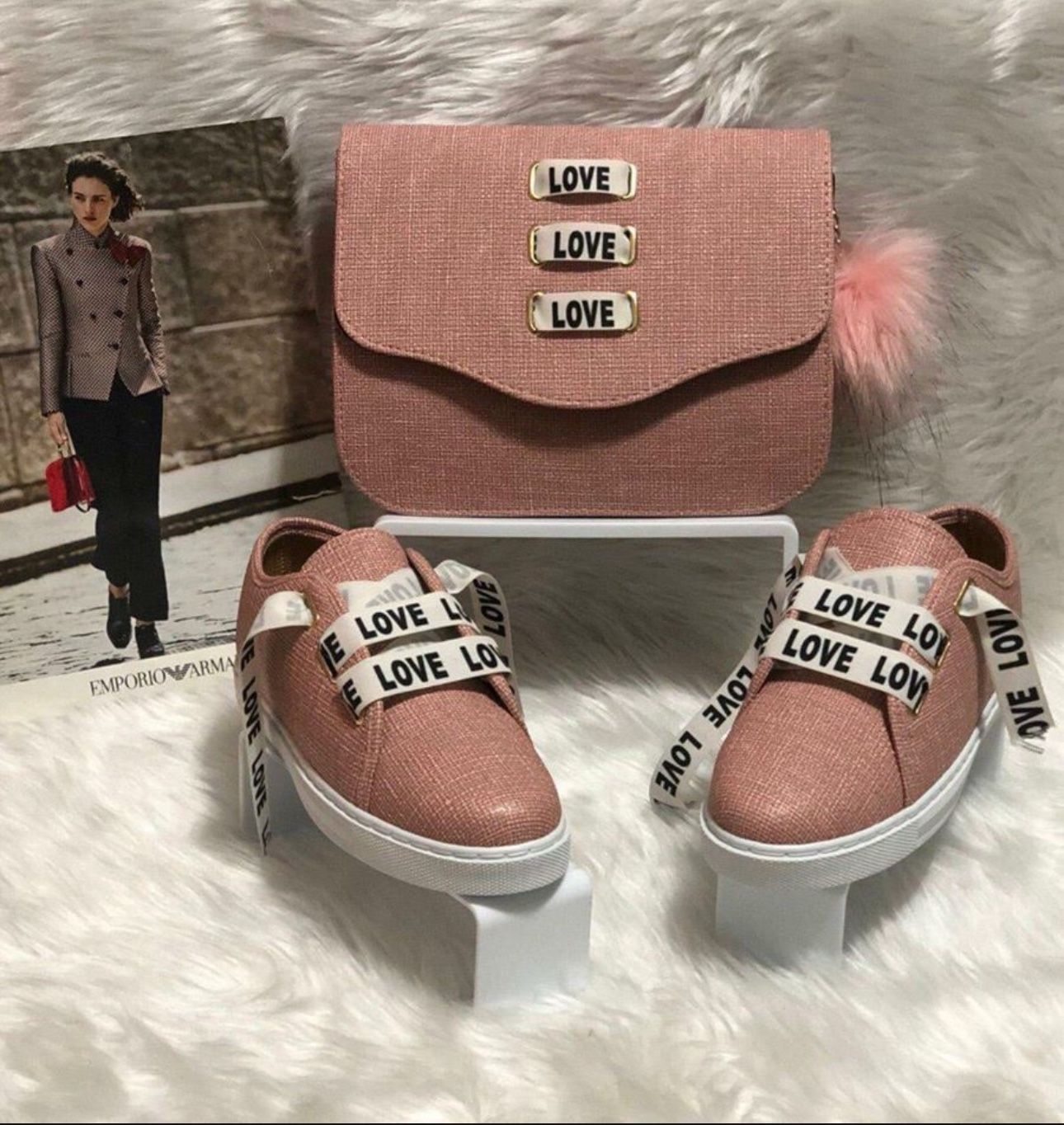Brand new love sneaker matching set made in Turkey