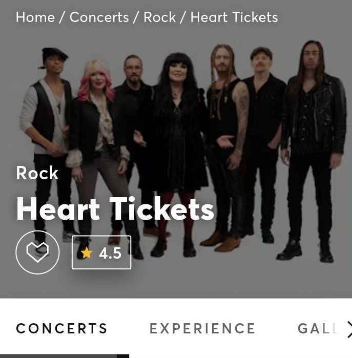 HEART CONCERT TOCKETS