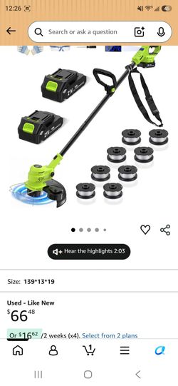 Cordless Weed Eater & String Trimmer 21v battery