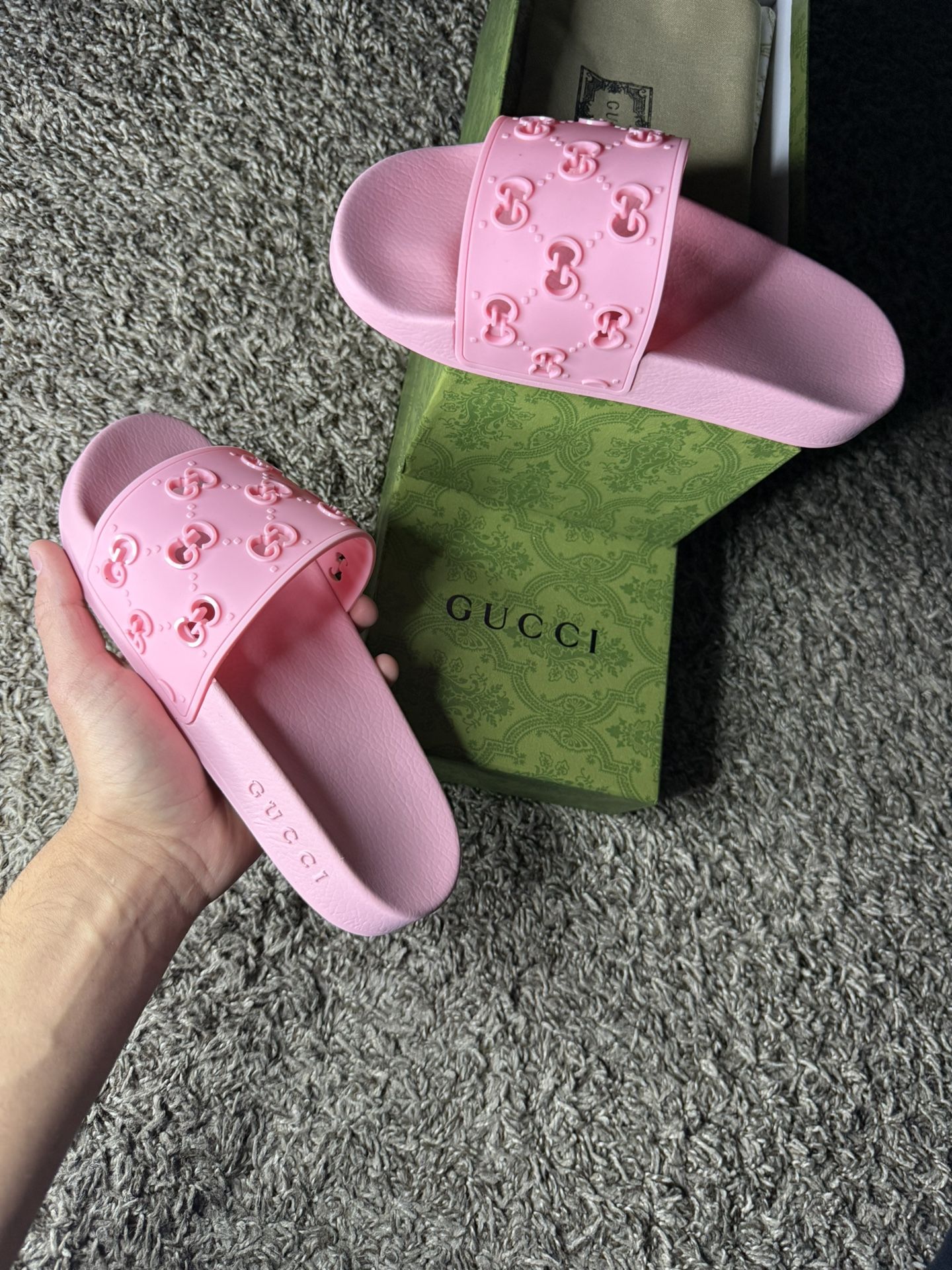 GUCCI WMNS GG SLIDE RUBBER 'PINK'