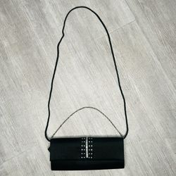 Claire’s black clutch purse with diamond rhinestones. silver accents