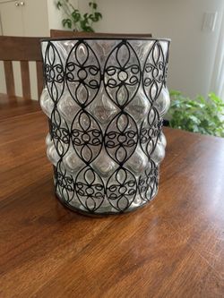 Crate & Barrel Hurricane Candle Holder Or Vase