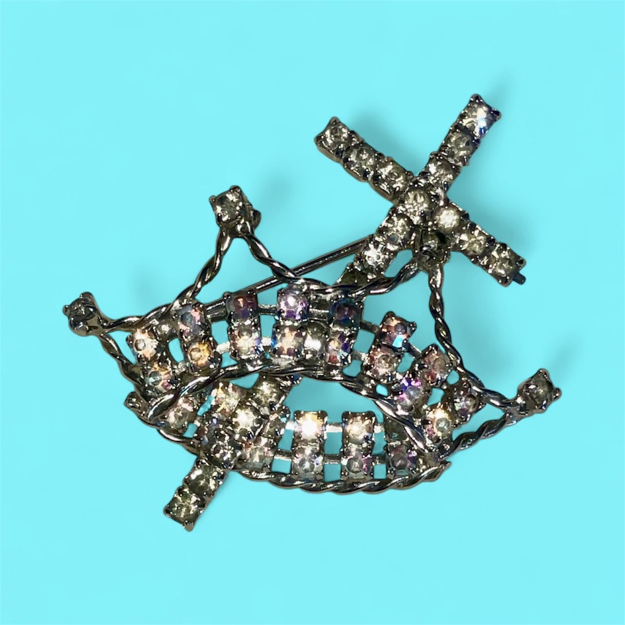 Vintage DOFI Crown & Cross Pendant 