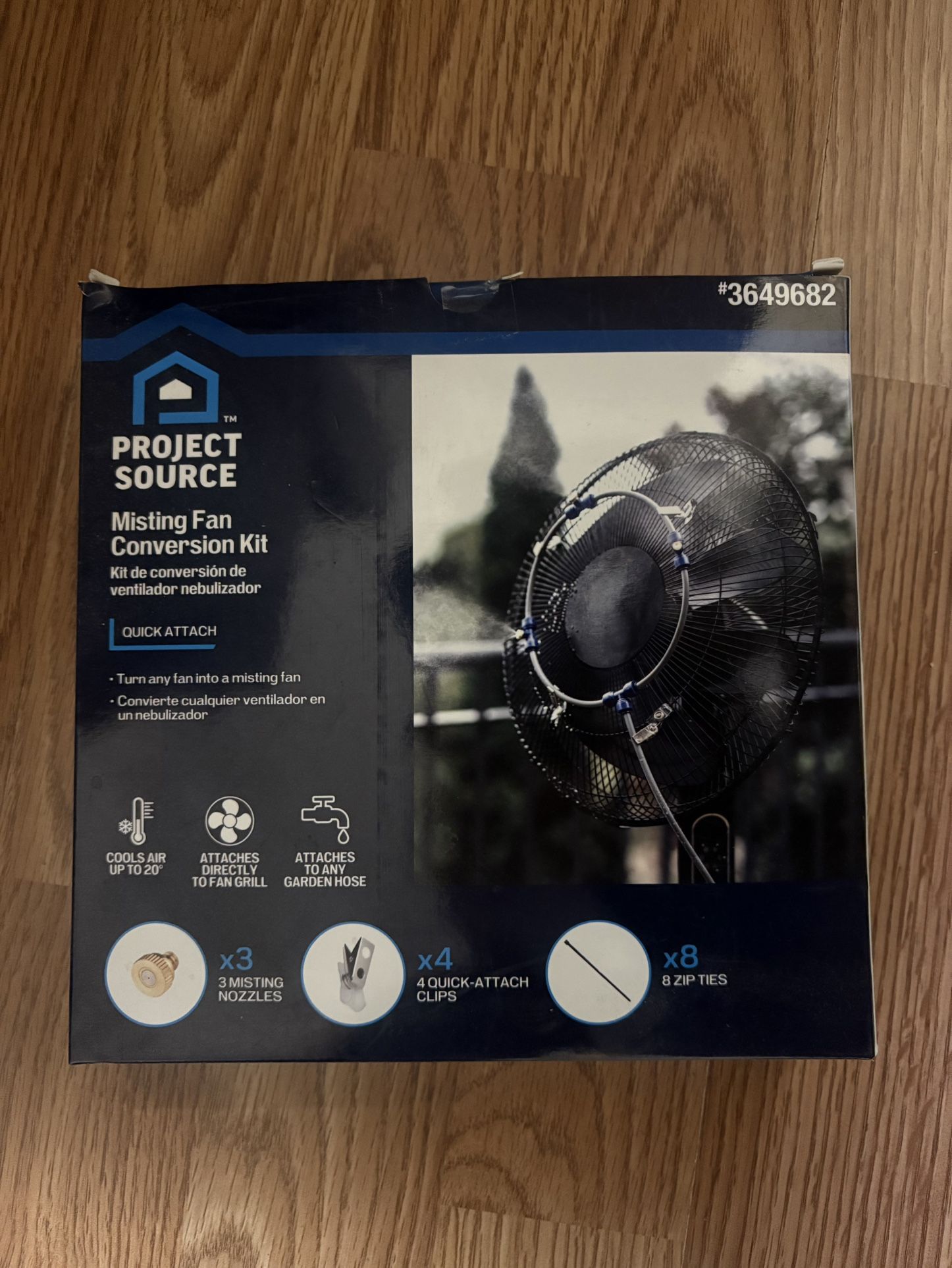 Quick-attach Misting Fan Conversion Kit 8-ft 10-in Low pressure 18-sq ft Residential Misting System