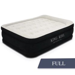  Luxury Size Plush Pillow Top Air Mattress with Built-in High Full Black 20"