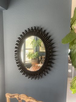 Metal Sun Mirror Vintage 