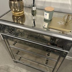 Silver Mirrored Dresser 