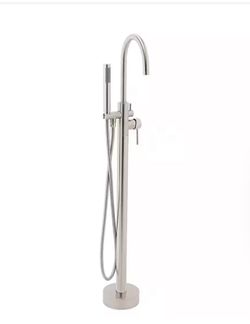 Brushed nickel tub filler