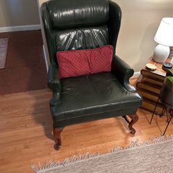 Green Leather Wingback Chair