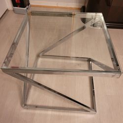 Two Glass Side Tables 