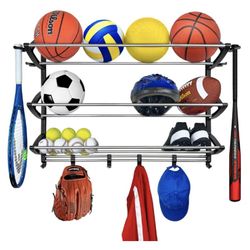 Wall Mounted Adjustable Multi-Use Sports Rack