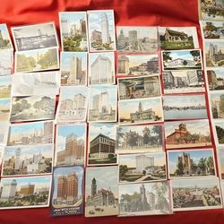 Attention Collectors - Over 40 Vintage/Antique Detroit History Post Cards!