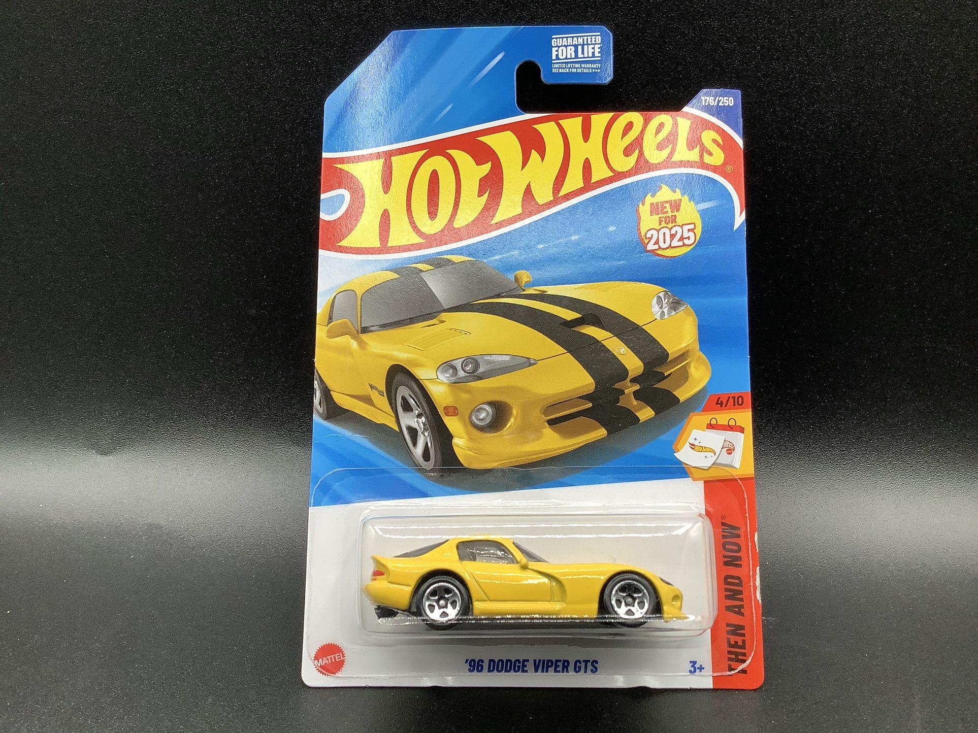 2025 Hot Wheels 96 Dodge Viper GTS Yellow 176/250 Then And Now 4/10