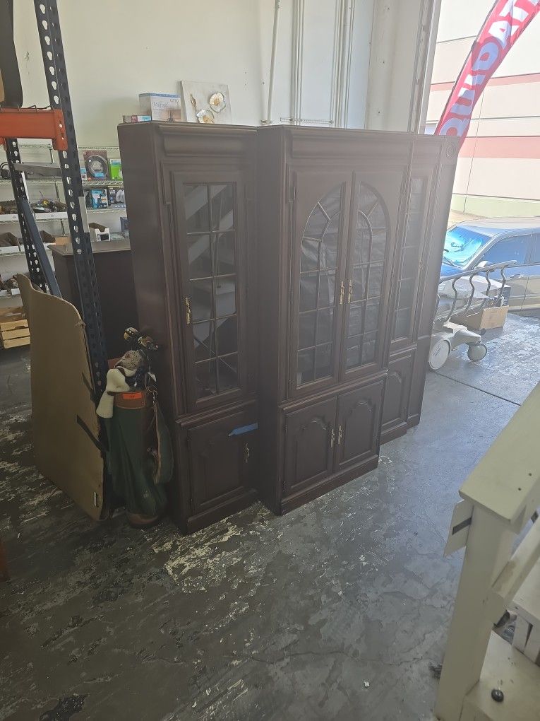 FREE Wood Curio Cabinet With Glass Shelfs