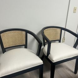 Delwood Traditional Upholstered Wood And Cane Chairs...