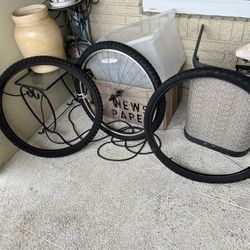 Bicycle Tires And Front Rim 26 Inches $10 For Everything