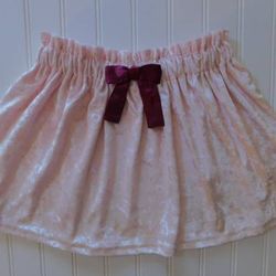Girls size 7 Pink Crushed Velour Bow Skirt