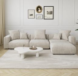 Beige corduroy Modular couch (BRAND NEW)