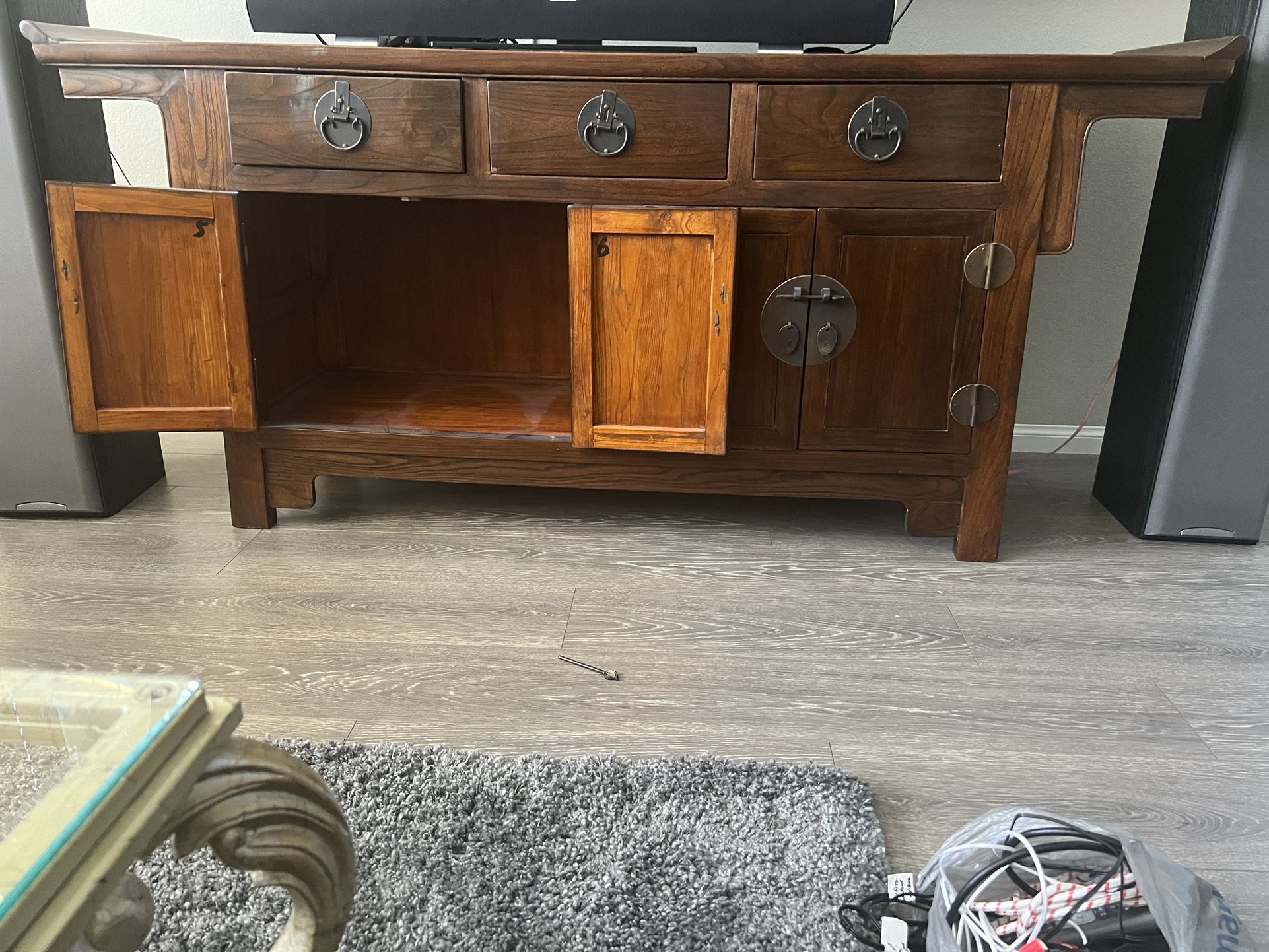 Wood TV Console Table