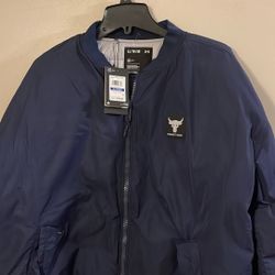 NWT Under Armour Project Rock Bomber Jacket XL. No Deliveries