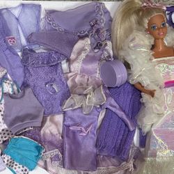 Loving Lavender Barbie Bundle -Over 35 Mix & Match Pieces Plus Doll! 