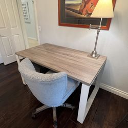 Desk & Chair And File Cabinet/Storage 