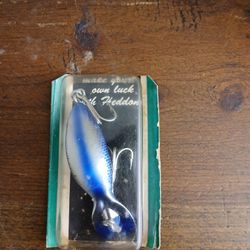 VINTAGE HEDDON TADPOLLY LURE BLUE SILVER