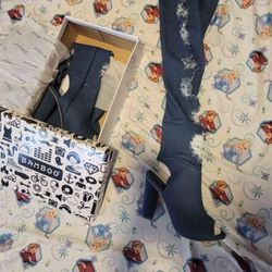 Thigh High Open heel Open Toe Size 10