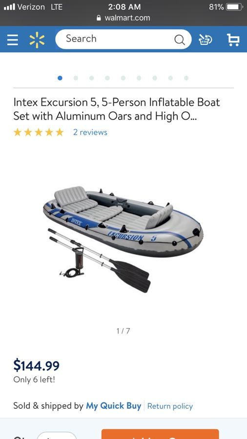 Intex Excursion 5- inflatable boat