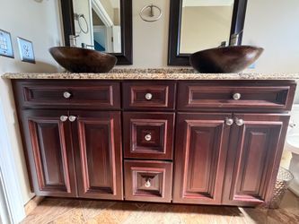 Bathroom Vanity, Sinks, Mirrors and Lights