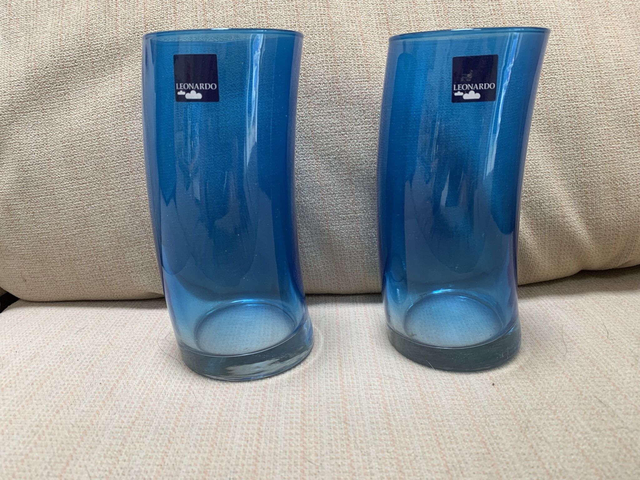 Leonardo German Glass - Set Of 6 Deep Blue Swing Long Curved 12-ounce Tumblers