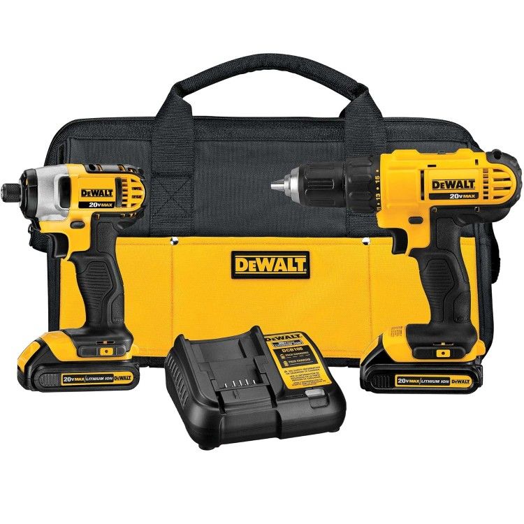 DeWalt DCK240C2 20-Volt Max Drill/Driver & Impact Driver Combo Kit, 1/2 In., (2) Batteries - Quantity 4