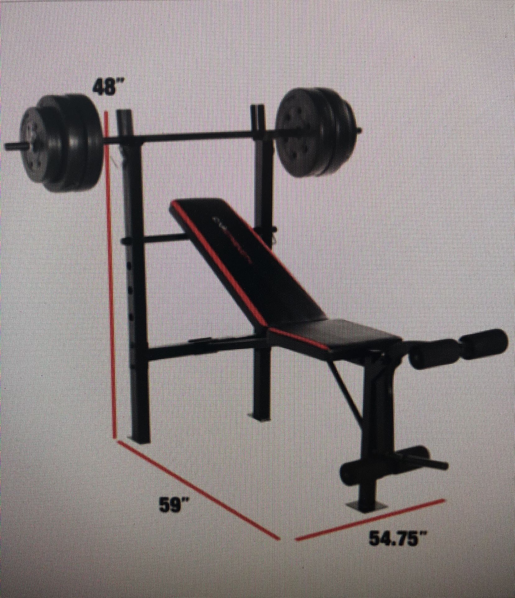 CAP Strength Standard Combo Bench with 100 lb Weight Set Home Gym Equipment NEW IN BOX