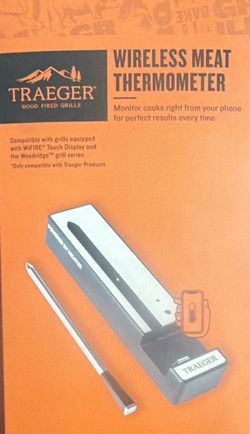 Traeger BAC785 Wireless Meat Thermometer, Traeger App Compatible, LED Indicator
