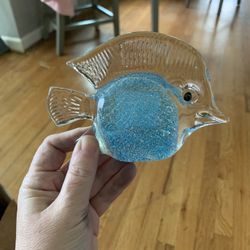 Glass Angel Fish Paperweight 