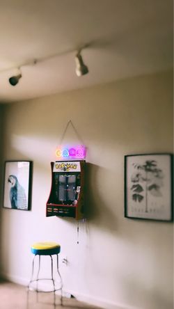 Pac Man Game With Chair & Neon Sign Bundle