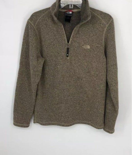 The North Face Tan/Brown Fleece Quarter Zip Pullover - Size Men's Small