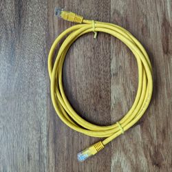 Premium Cat5e Ethernet Patch Cable - Yellow - High Speed Network Cord