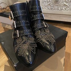 Booties with gold accents 