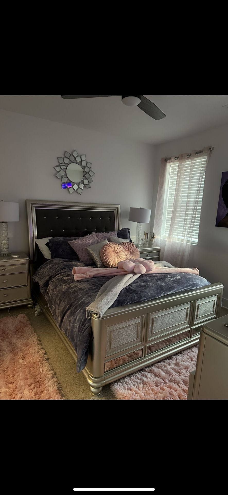 Silver Queen Bed