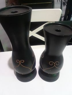 Wood candle holders $20.00 cash only (serious buyers) no holds