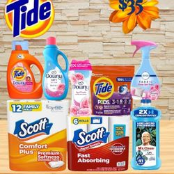 LARGE TIDE LAUNDRY Detergent Household Mr Clean Febreze Downy Paper Towels BUNDLE 🔥