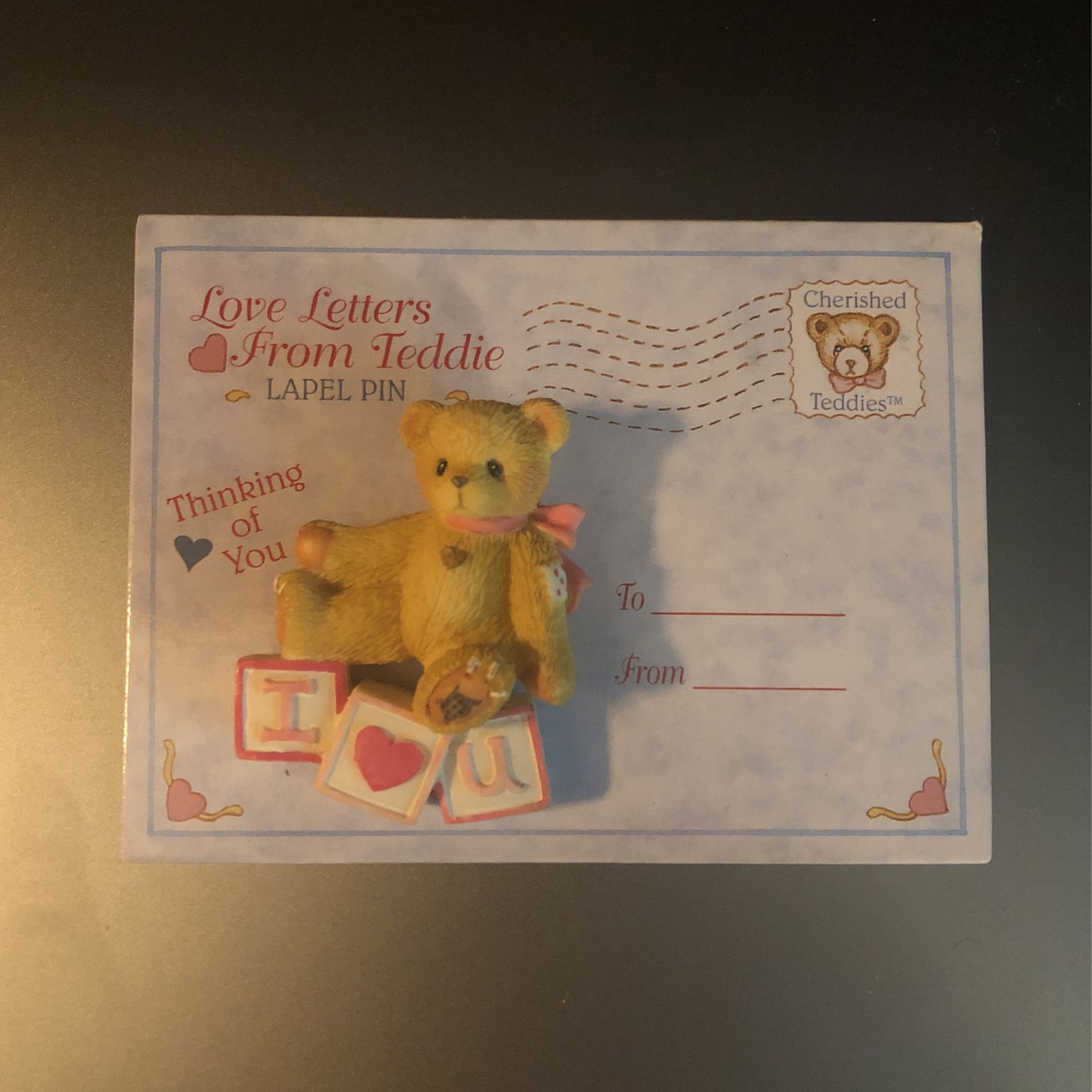Cherished Teddies “Love Letters from Teddie” Lapel Pin 1996