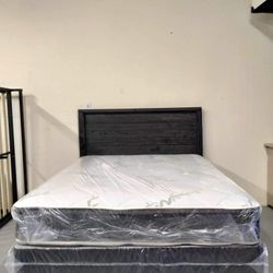 Queen Size bed: The price includes Black Natural Headboard, Mattress set and frame
