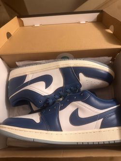 Air Jordan 1 Low Blue and White Sneakers