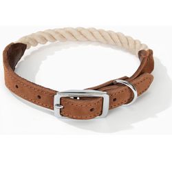 Leather And Rope Dog Collar