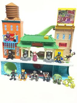 Teenage Mutant Ninja Turtles Half Shell Heroes Figure Lot Sewer Lair Playset