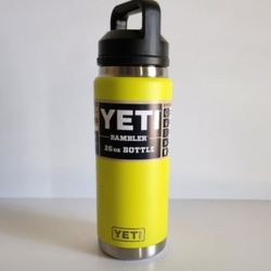YETI Rambler 26oz Firefly Yellow Bottle Chug NEW