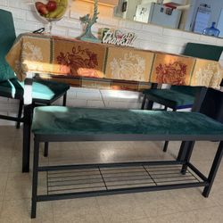Dining Table Small W 2 Chairs And A Bench