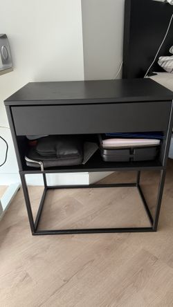 IKEA VIKHAMMER NIGHTSTAND - BLACK